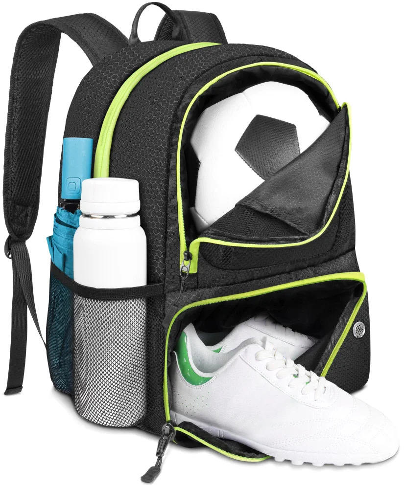 Yorepek Soccer Backpack, 28 litres, Large, Black