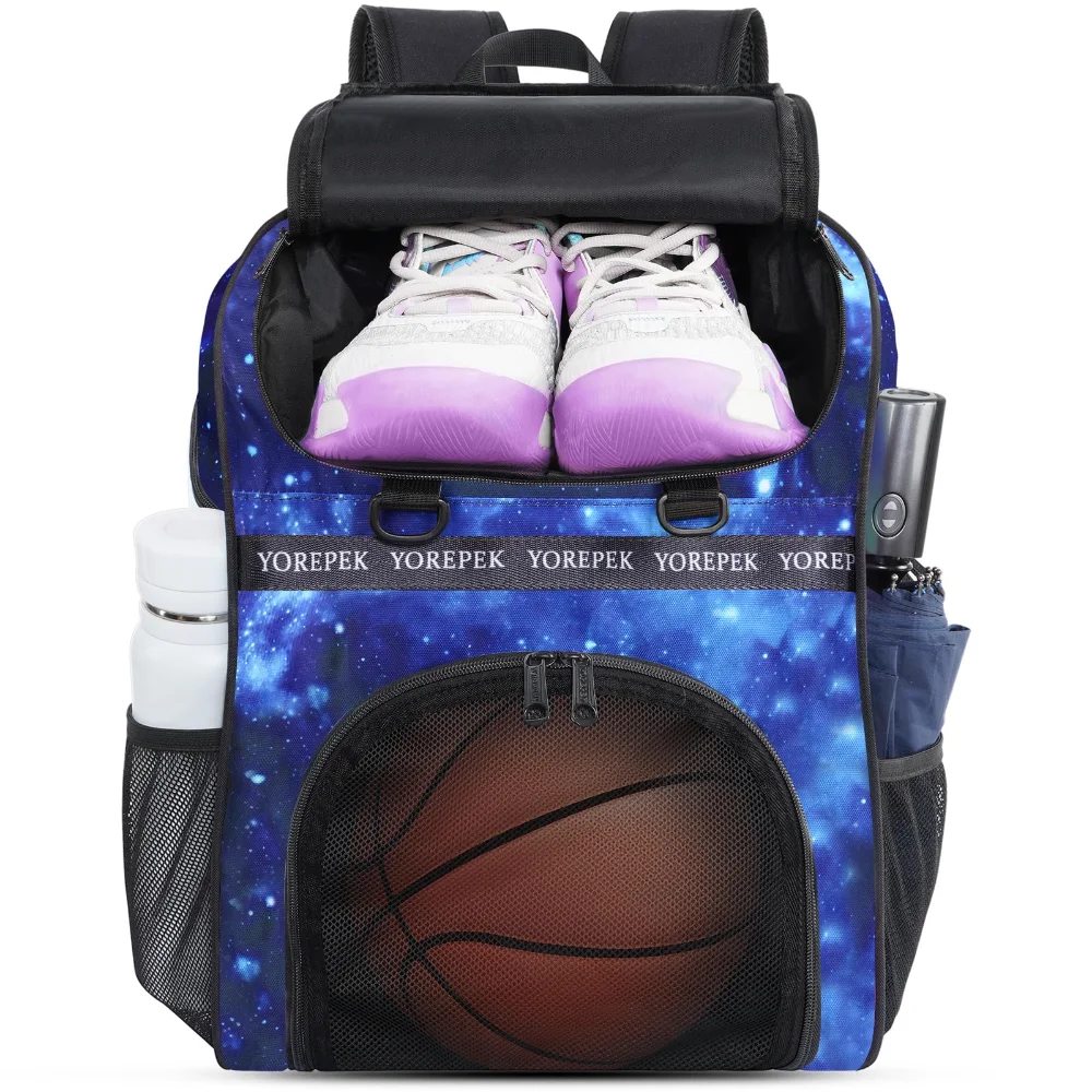 Yorepek Large Basketball Backpack Bag, 40 litres, Large, Blue