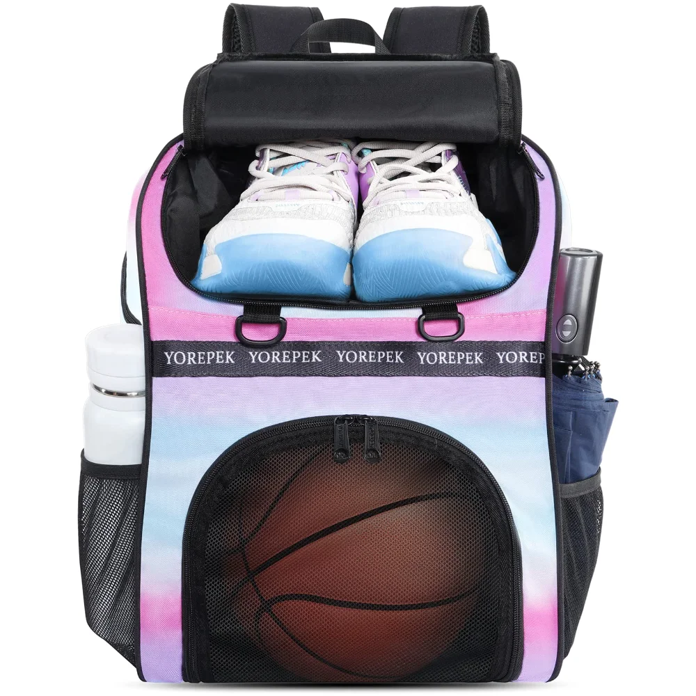 Yorepek Large Basketball Backpack Bag, 40 litres, Large, Pink
