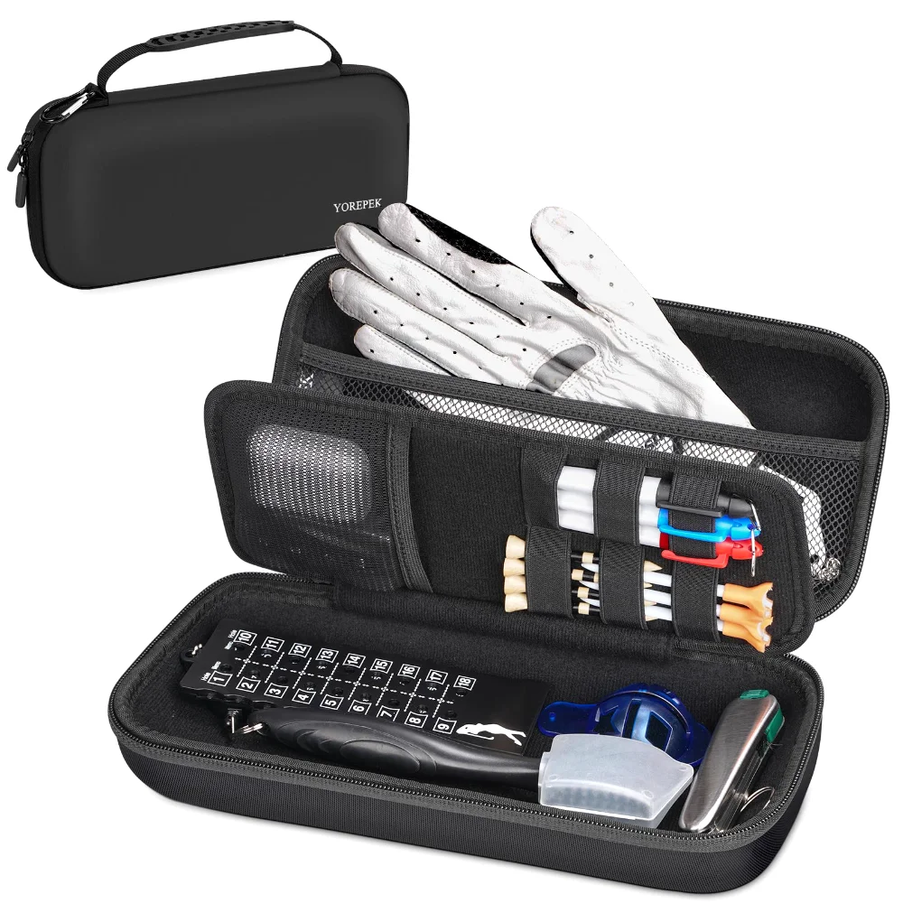 Yorepek Hard Shell Golf Glove Case, Small, Black