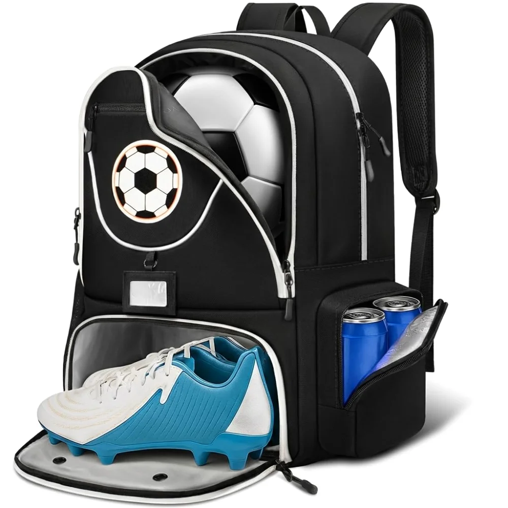 Yorepek Soccer Bag Backpack, 28 litres, Black