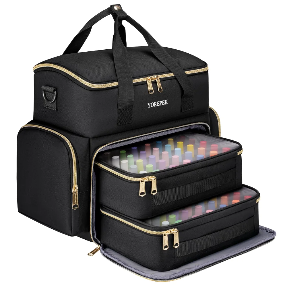 Yorepek Large Nail Polish Organizer Case, holds 70+ bottles