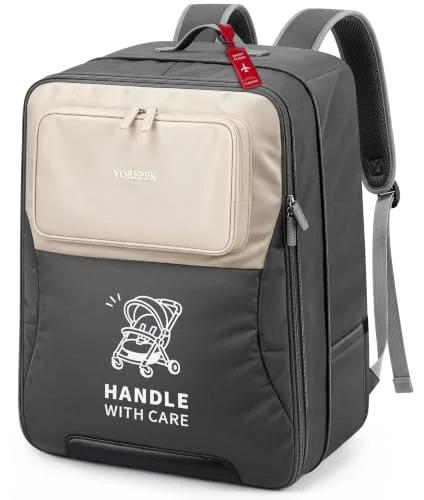 Yorepek Expandable Padded Stroller Travel Bag, Grey
