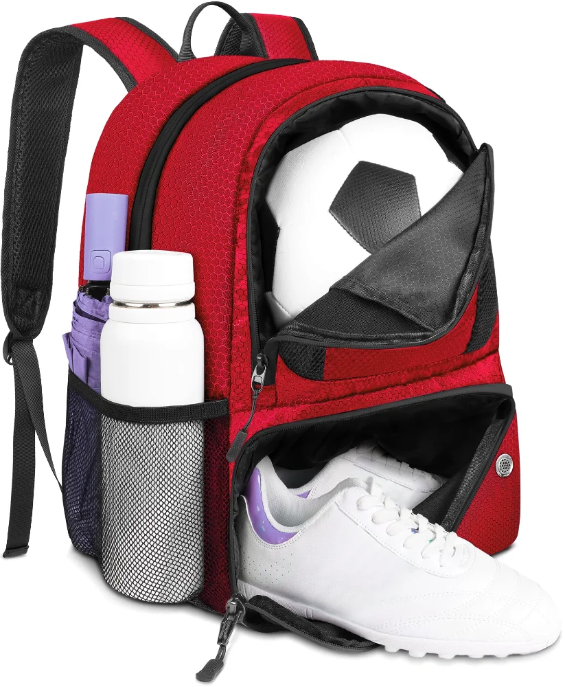 Yorepek Soccer Backpack, 28 litres, Red