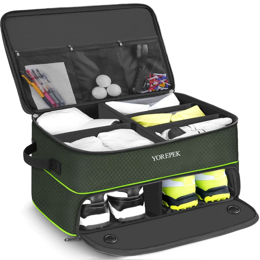 Yorepek Large 2 Layer Golf Trunk Organizer, 14 pairs of shoes, Large