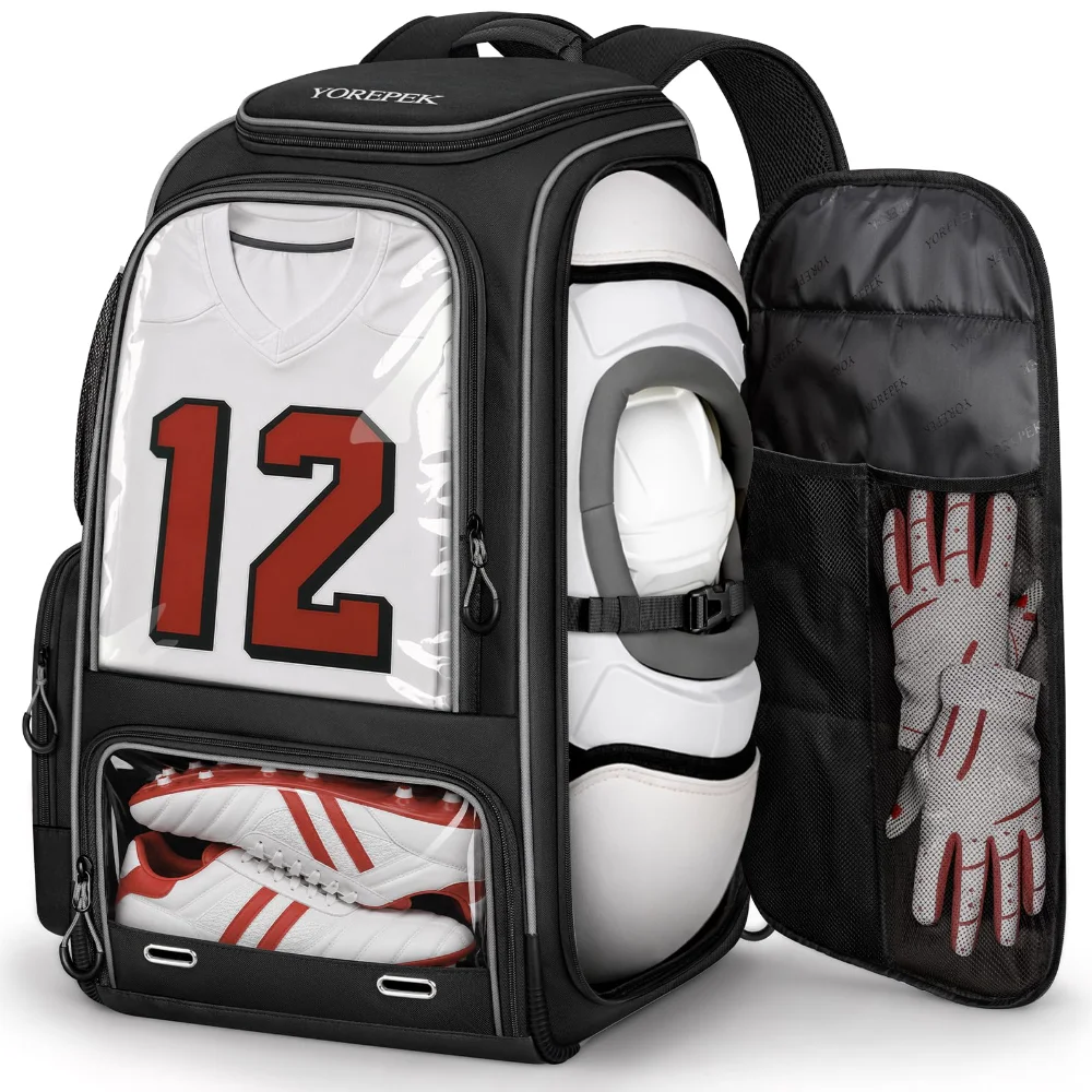 Yorepek Extra Large Football Bag Backpack, Black