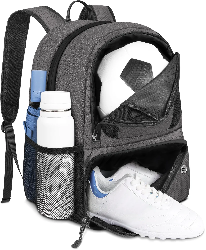 Yorepek Soccer Backpack, 28 litres, Grey