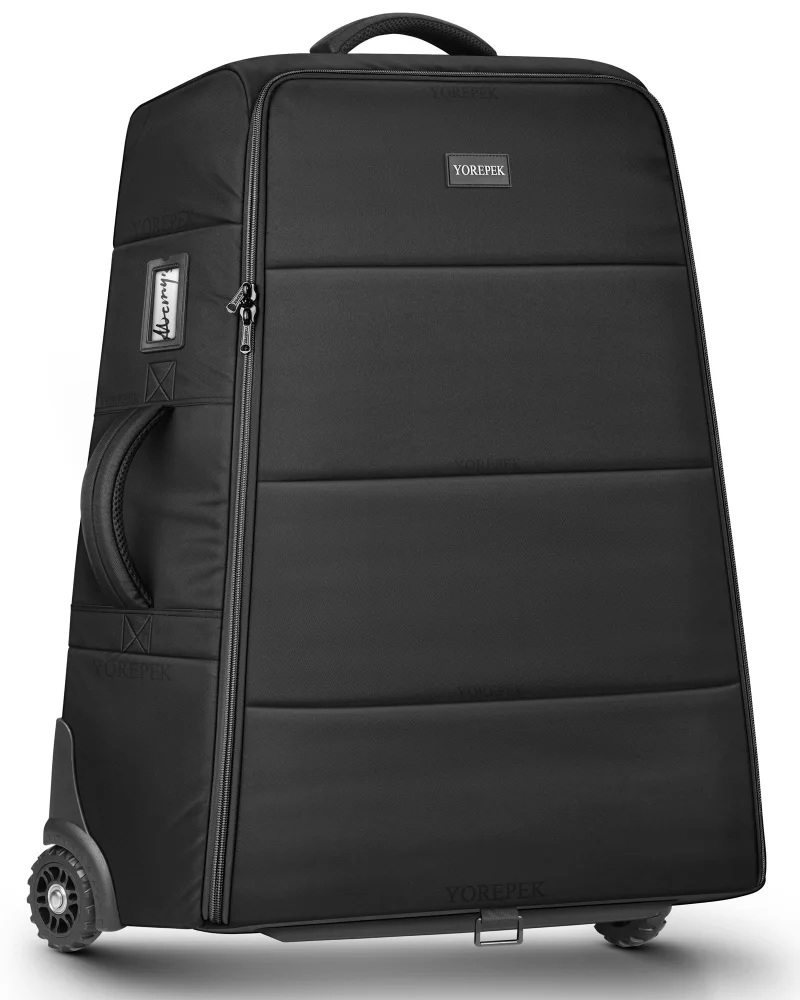Yorepek No Wheel Removal Needed Stroller Bag, 3 layers, Large, Black