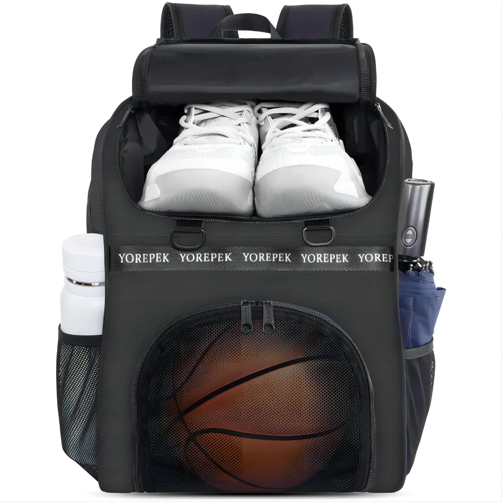 Yorepek Large Basketball Backpack Bag, 40 litres, Large, Black